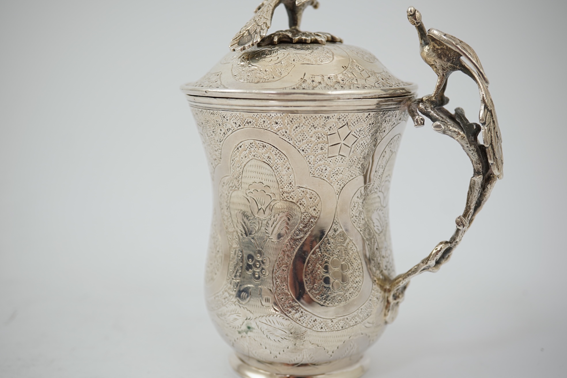 A late 19th/early 20th century Ottoman silver Sahlep cup and cover with stand